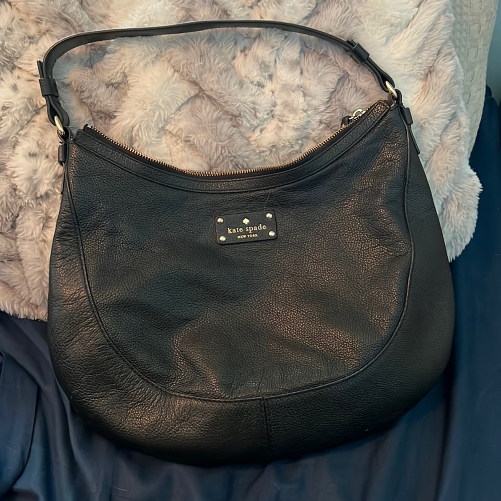 Kate Spade black leather shoulder bag